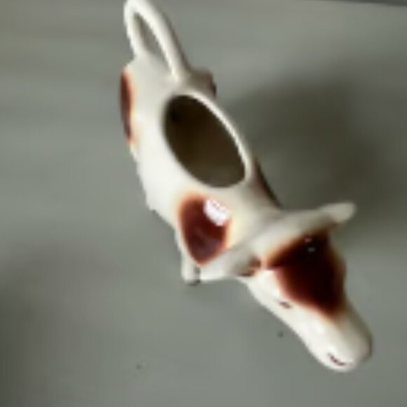 Vintage Goebel West Germany Brown and Cream Ceramic Mooing Cow Creamer - Picture 4 of 10
